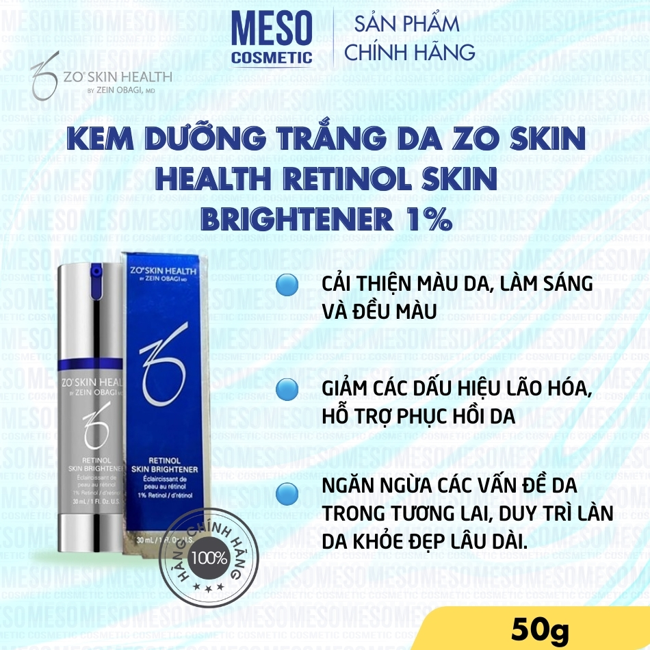 Kem dưỡng trắng da Zo Skin Health Retinol Skin Brightener 1%